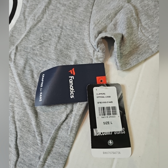Los Angeles Clippers Fanatics Branded Primary Logo Gray T-Shirt Men's Large NWT - Picture 5 of 7